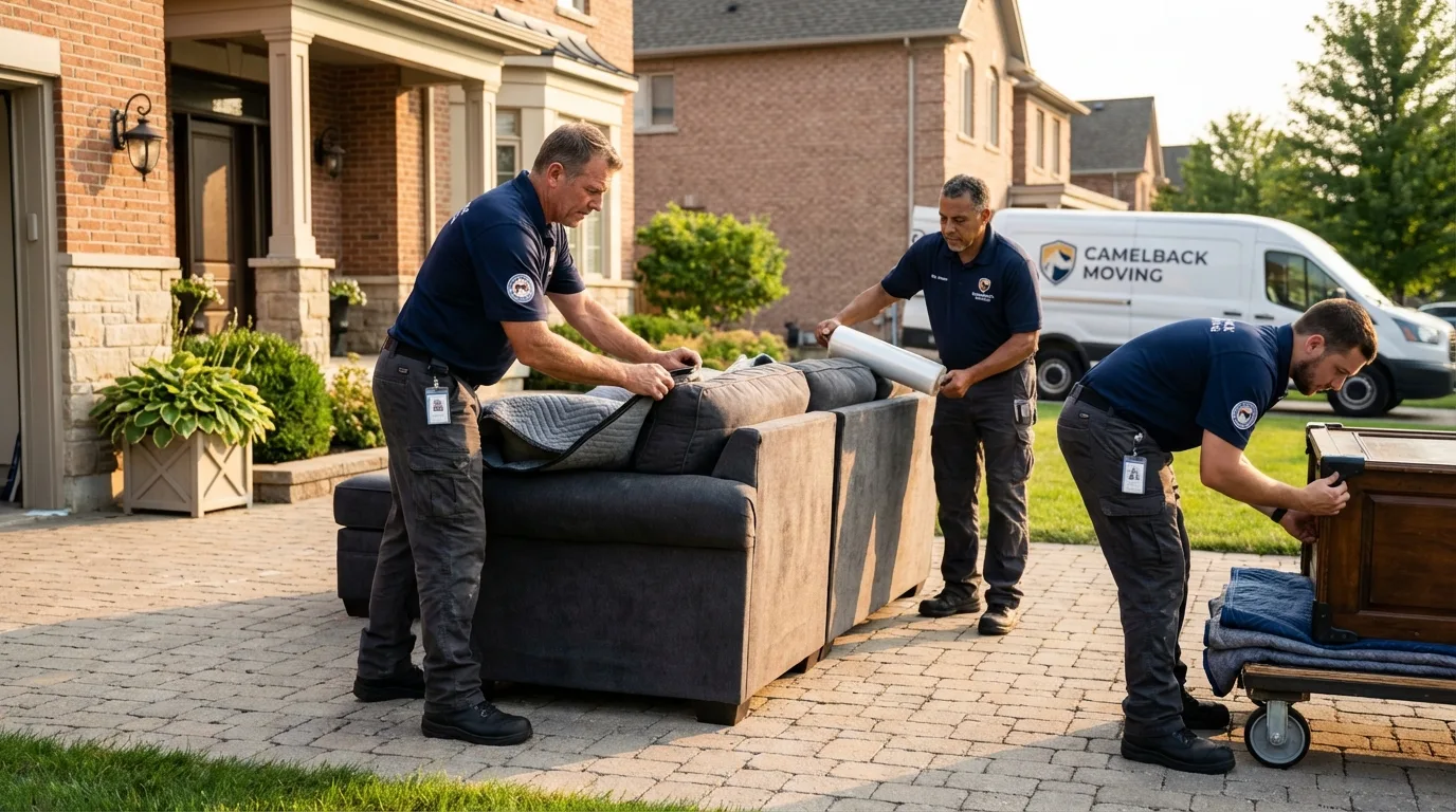 Large estate moving crew wrapping furniture in Imperial, CA